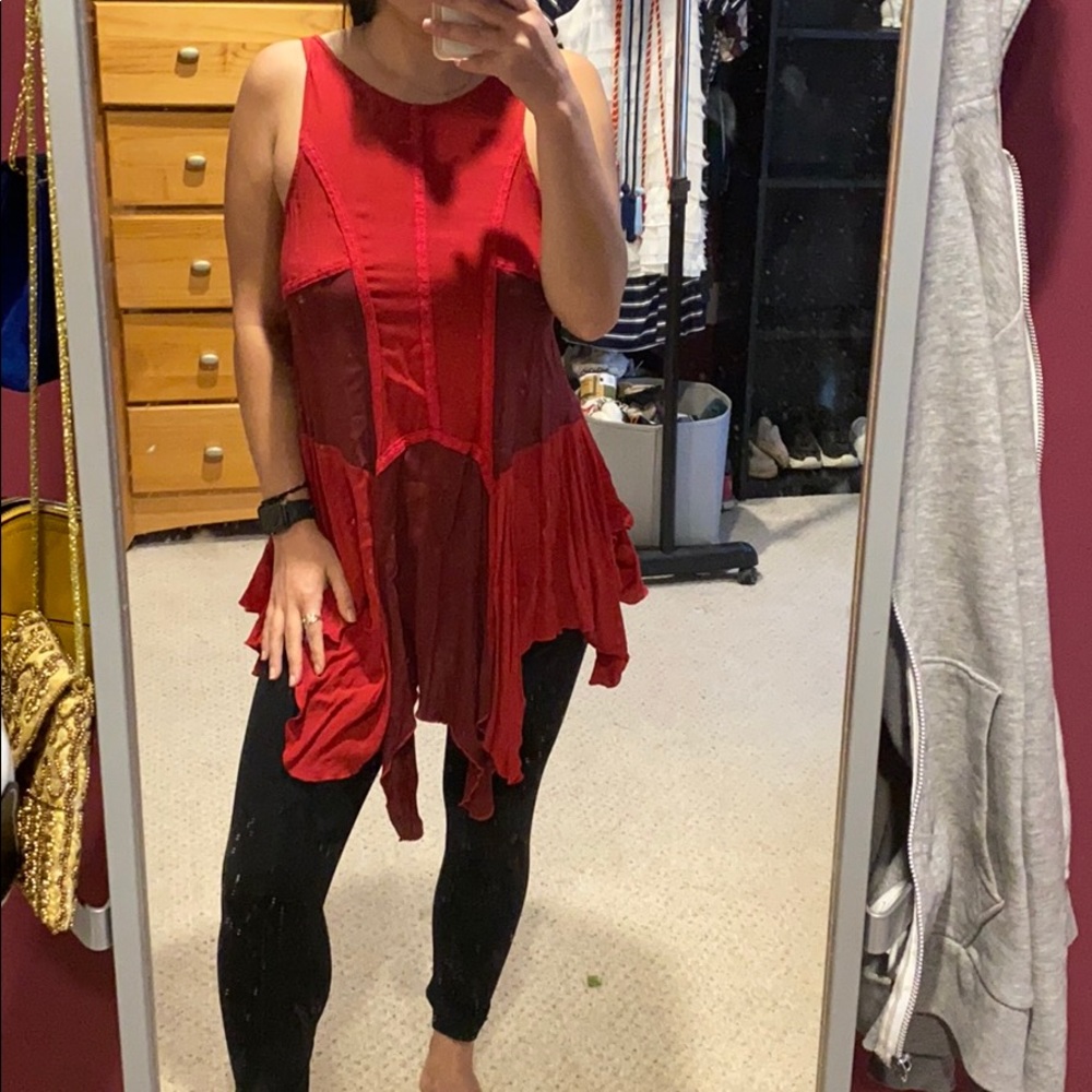 Free People Red Tunic